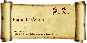 Hepp Klára névjegykártya